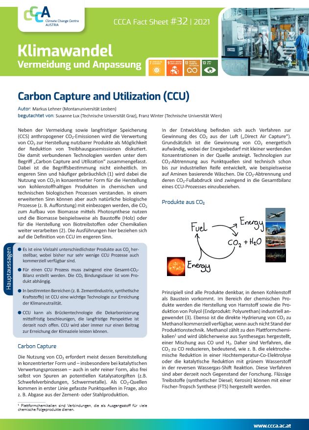 Screenshot CCCA Factsheet CCU