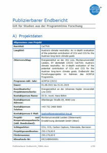 CaCTUS - Publizierbarer Endbericht Gilt für Studien aus der Programmlinie Forschung